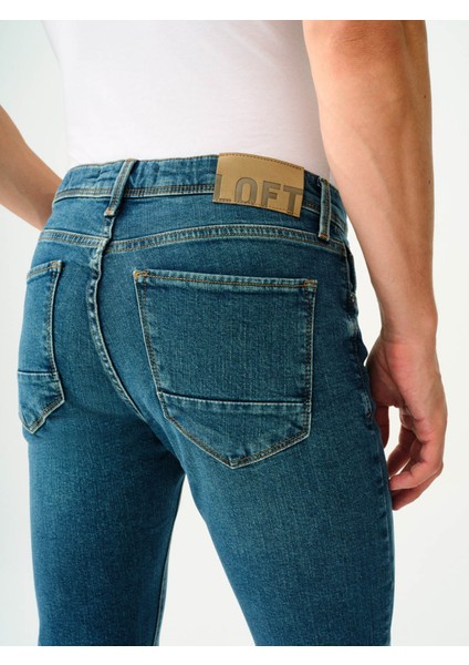 Erkek Jean Pantolon Petrol LF2037021 Justin Skinny