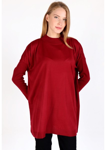 5315 Balıkçı Yaka Tunik Bordo