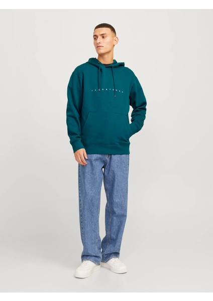 Erkek Sweatshirt Petrol 12233972 Jjestar Jj Sweat Hood Noos fırsatları