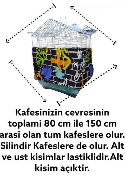 Ozzi Petshop Muhabbet Kuşu Kumaş Kafes Tülü Tozları Kafes Içine Hapseder