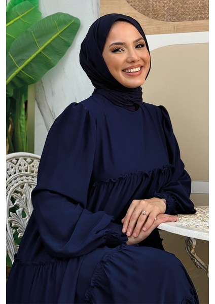 Katlı Salaş Elbise 6023 Lacivert fırsatları