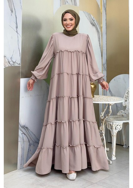 Katlı Salaş Elbise 6023 Taş