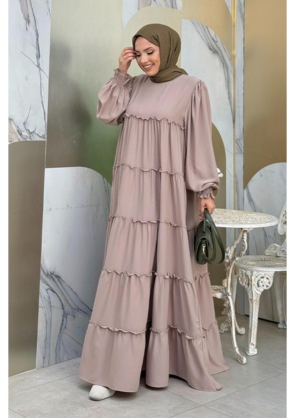 Katlı Salaş Elbise 6023 Taş modelleri
