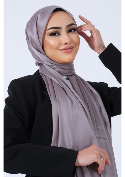 GÜMÜŞ Harem Scarf Kristal Saten Şal