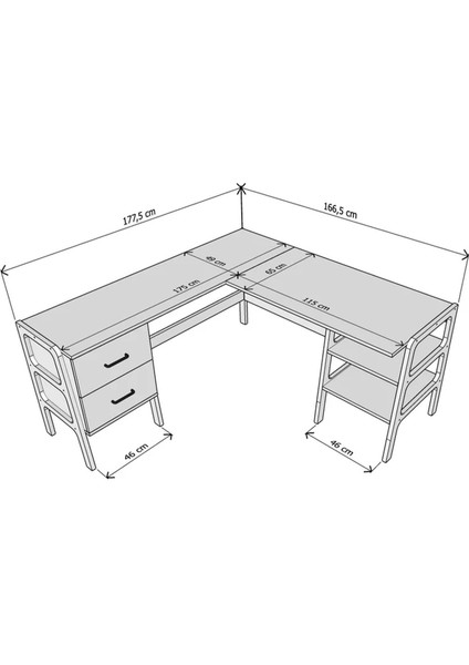 Origo Ahşap Çalışma Masası 177X65 Natural Renk CPT4643-100