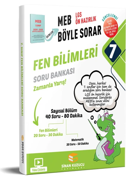 Sinan Kuzucu Yayınları 7. Sınıf MEB Böyle Sorar Fen Bilimleri Video Çözümlü Soru Bankası