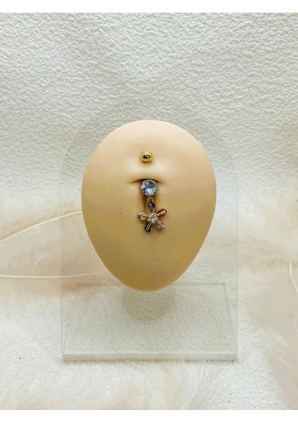 Cerrahi Çelik Altın Rengi Göbek Piercing Küpe