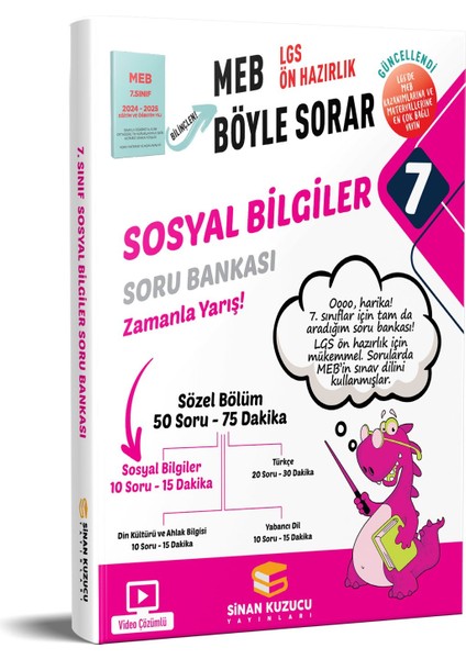 Sinan Kuzucu Yayınları 7. Sınıf Meb Böyle Sorar Sosyal Bilgiler Soru Bankası Video Çözümlü