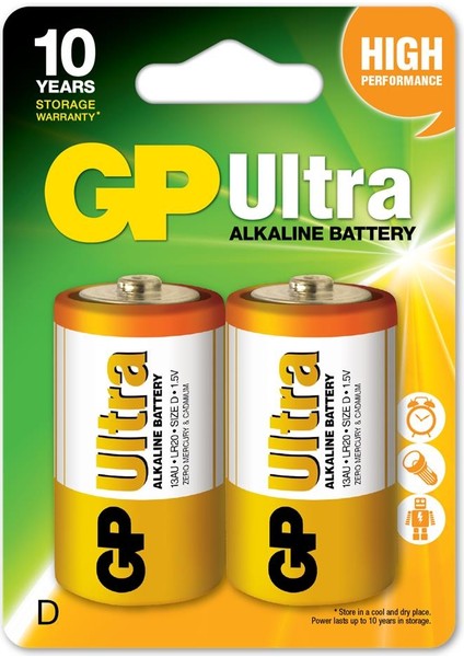 LR20 Büyük Boy Ultra Alkalin Pil 2'li Paket