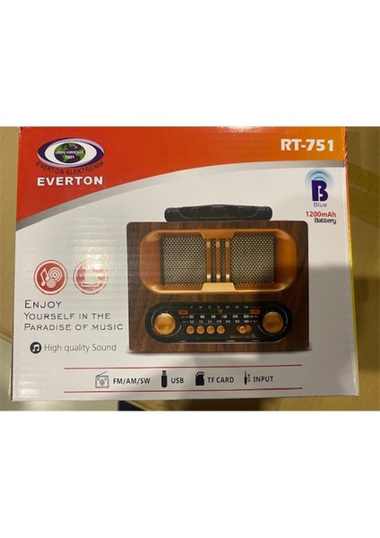 RT-751 /fm/am/sw/usb/tf Card/aux Nostaljik