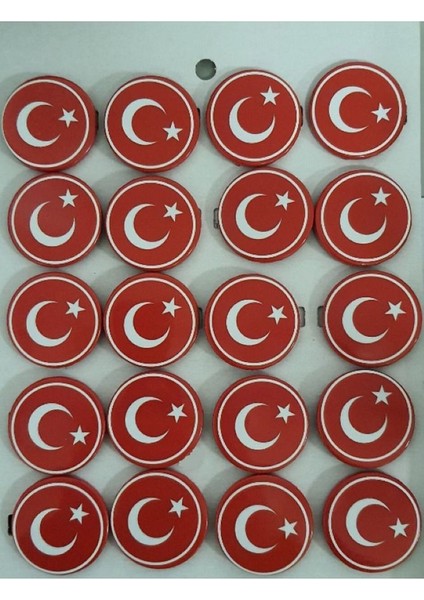 Türk Bayrağı Rozeti - 20 Adet