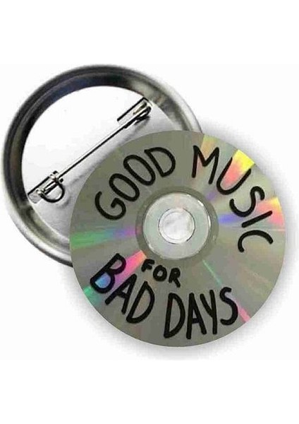 Good Music For Bad Days CD Y2K Grunge Style Buton Rozet