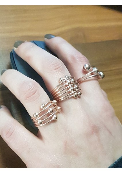 Rose Toplu Taşssız Gümüş Yüzük fiyatları