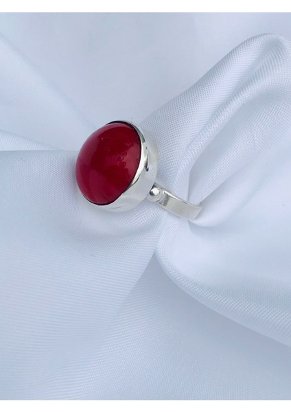 Kırmızı Akik Tasarım Gümüş Yüzük