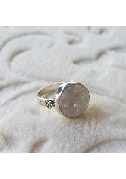 Kuvars Taşı El Işi Gümüş Yüzük