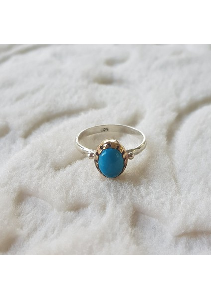 Firuze Taşlı El Işi Gümüş Yüzük