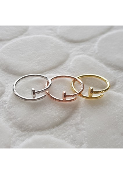 Gold Çivi Model Gümüş Yüzük fiyatları