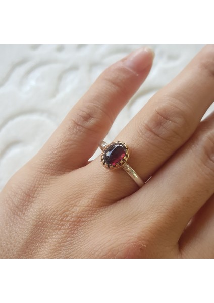 Lal Taşlı El Işi Gümüş Yüzük fiyatları