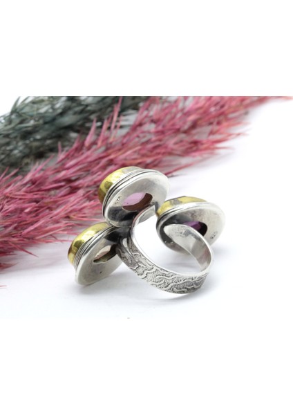 Ametis Kuvars Sitrin Taşlı El Yapımı Gümüş Yüzük fiyatları