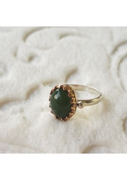 Akik Taşlı El Işi Gümüş Yüzük