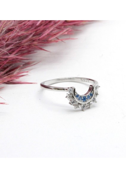 Ithal Hilal Gümüş Yüzük