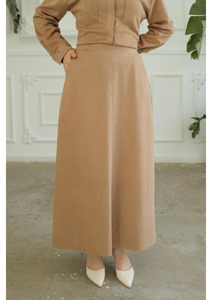 Gizli Fermuarlı Gömlek Yakalı Ikili Takım Vizon 24KT604 indirimleri