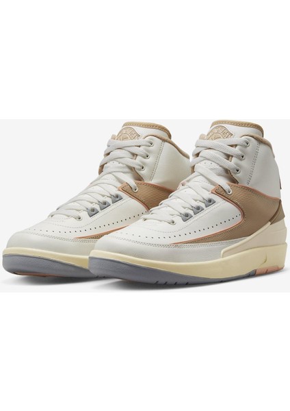 Air Jordan 2 Retro Chicago Leather Unisex Sneaker Hakiki Deri Bilekli Günlük Spor Ayakkabı Krem Sütlü Kahve fırsatları