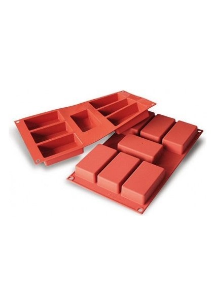 Dikdörtgen Silikon Kalıp Çikolata Muffin Sabun Kokulu Taş Mum Epoksi Kalıbı 7 Delikli