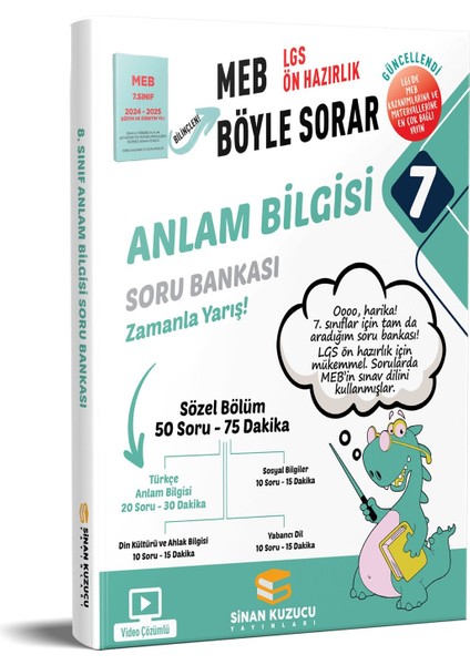 Sinan Kuzucu Yayınları 7. Sınıf Meb Böyle Sorar Anlam Bilgisi Soru Bankası Video Çözümlü