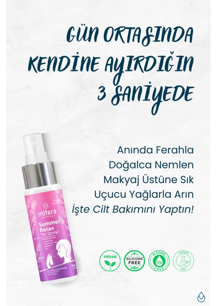 Summer Relax Yüz Nem Spreyi - Lavanta Yağlı Aromaterapi Hyalüronik Tonik Sprey 50ml - Gün Içi Nem modelleri