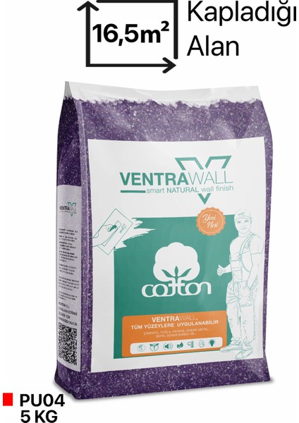 - Mor Pamuk Duvar Boyası Ve Pamuk Sıva - Pu04 - 5 Kg-16,5m² modelleri