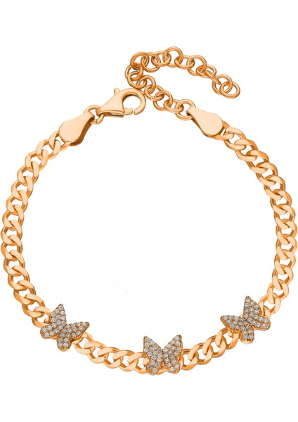 Kelebek Zirkon Taşlı Bileklik 718505 Rose
