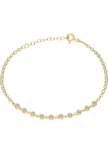 Zirkon Taşlı Bileklik 717008 Gold