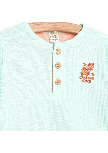 Babyz Yenidoğan Nakışlı Yarım Patlı Erkek Sweatshirt Patiksiz Alt 2'li Takım Erkek Bebek modelleri