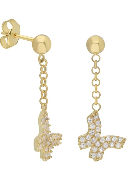 Sallantılı Kelebek Küpe 717088 Gold