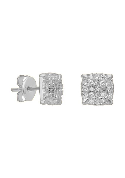 Kare Zirkon Küpe 717111 Silver