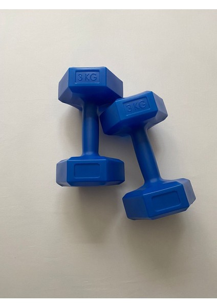 6 - 10 kg Tritex Mor 3kg x 2 Adet Köşeli Vinyl Kaplı Mor Dambıl 3 kg Vinyl Dambıl Seti Vinyl Mavi modelleri