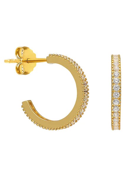 Taşlı Halka Küpe 718895 Gold