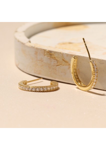 Taşlı Halka Küpe 718895 Gold fiyatları