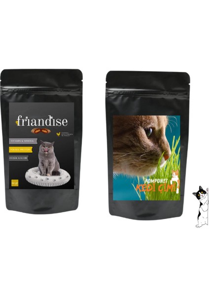 Friandise Kedi Ödül Maması & Kedi Çimi Ikili Paket