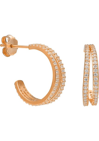 Çift Halka Küpe 717080 Rose
