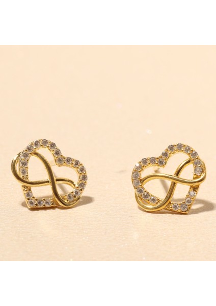 Sonsuzluk ve Kalp Küpe 717097 Gold