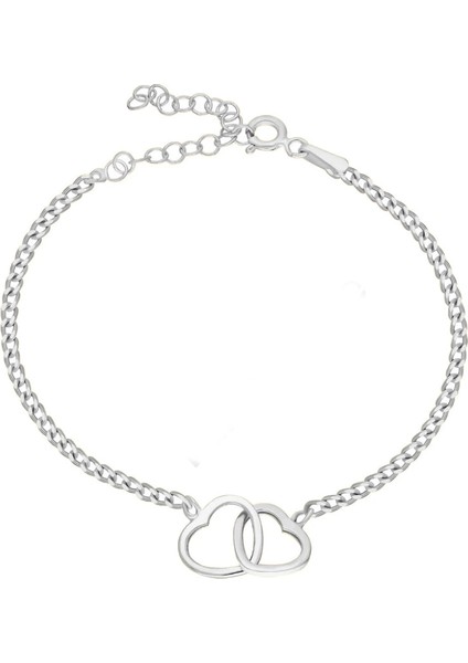 Çift Kalp Bileklik 718513 Silver