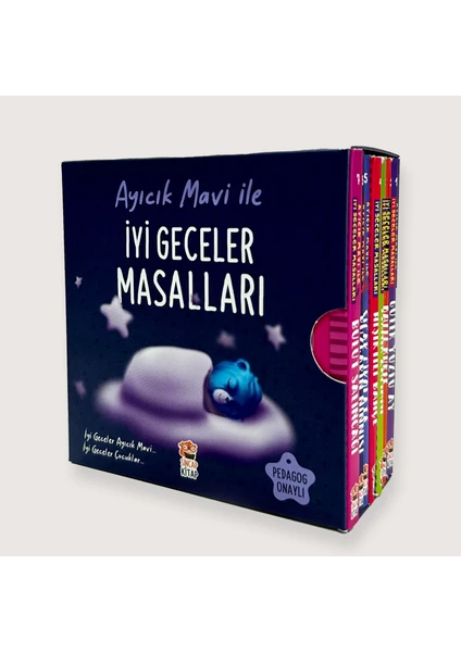 Ayıcık Mavi İle İyi Geceler Masalları Seti (7 Kitap) - Melek Dinçer