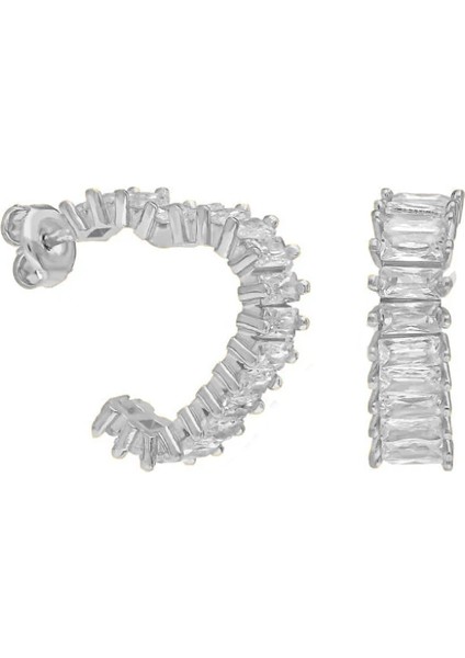 Zirkon Kalp Küpe 717099 Silver