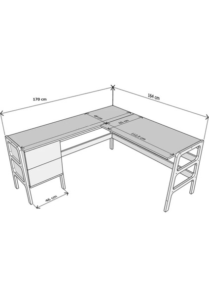 Sera Ahşap Çalışma Masası 170X75 Tik Renk CPT4639-170