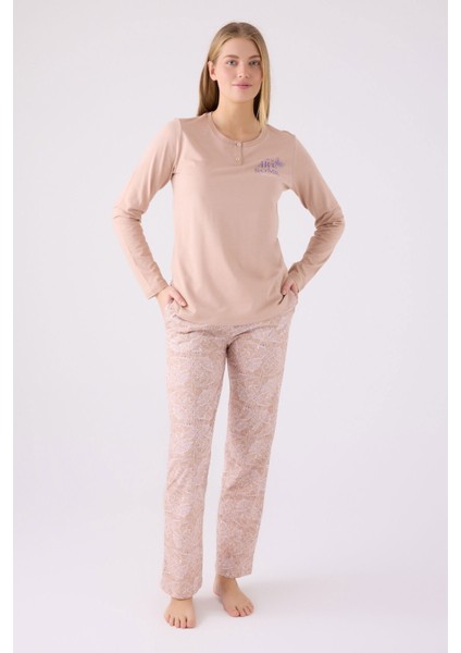 8879 Kadın Uzun Kol Pijama Takım