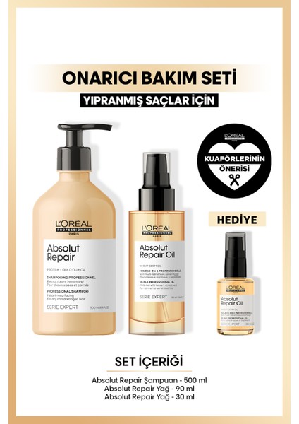 Serie Expert Absolut Repair Yıpranmış Saçlar Için Onarıcı Bakım Seti