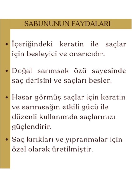 Sarımsaklı Ve Keratinli Doğal Sabun, Yıpranmış Saçlar Için Onarıcı Ve Besleyici Katkısız Katı Sabun modelleri