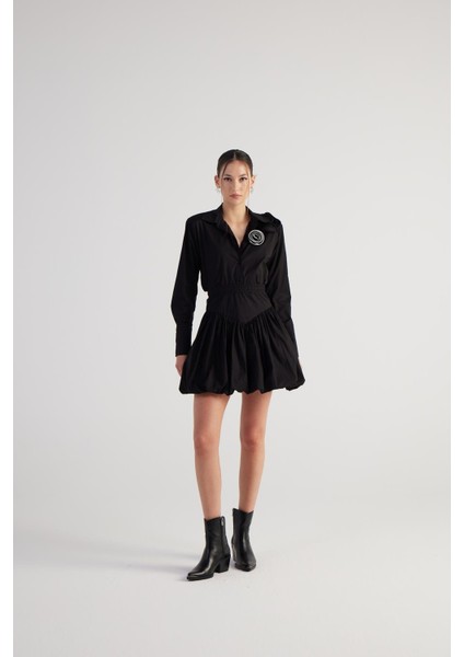 Beli Lastikli Mini Balon lexi etek Siyah